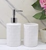 Modern White Ceramic Set of 2 Bath Accessories Set 