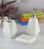 Modern White Ceramic Set of 3 Bath Accessories Set 