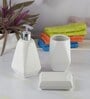 Modern White Ceramic Set of 3 Bath Accessories Set 