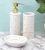 Modern White Ceramic Set of 3 Bath Accessories Set 