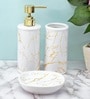Modern White Ceramic Set of 3 Bath Accessories Set 