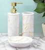 Modern White Ceramic Set of 3 Bath Accessories Set 