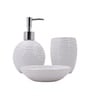 Modern White Ceramic Set of 3 Bath Accessories Set 