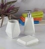 Modern White Ceramic Set of 3 Bath Accessories Set 
