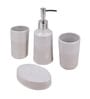 Modern White Ceramic Set of 4 Bath Accessories Set 