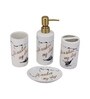 Modern White Ceramic Set of 4 Bath Accessories Set 