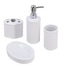 Modern White Ceramic Set of 4 Bath Accessories Set