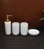 Modern White Ceramic Set of 4 Bath Accessories Set 