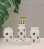 Modern White Ceramic Set of 4 Bath Accessories Set 