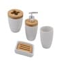 Modern White Ceramic Set of 4 Bath Accessories Set 