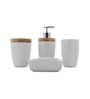 Modern White Ceramic Set of 4 Bath Accessories Set 