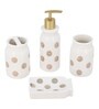 Modern White Ceramic Set of 4 Bath Accessories Set 