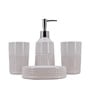 Modern White Ceramic Set of 4 Bath Accessories Set 