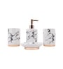 Modern White Ceramic Set of 4 Bath Accessories Set 