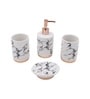 Modern White Ceramic Set of 4 Bath Accessories Set 