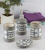 Modern White Ceramic Set of 4 Bath Accessories Set 