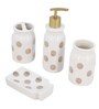 Modern White Ceramic Set of 4 Bath Accessories Set 