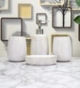 Modern White Ceramic Set of 4 Bath Accessories Set 