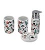 Modern White Ceramic Set of 4 Bath Accessories Set 
