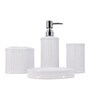 Modern White Ceramic Set of 4 Bath Accessories Set