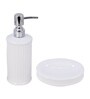 Modern White Ceramic Set of 4 Bath Accessories Set