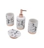Modern White Ceramic Set of 4 Bath Accessories Set 