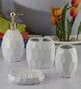 Modern White Ceramic Set of 4 Bath Accessories Set 