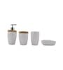 Modern White Ceramic Set of 4 Bath Accessories Set 