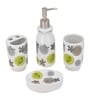 Modern White Ceramic Set of 4 Bath Accessories Set 