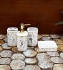 Modern White Ceramic Set of 4 Bath Accessories Set 