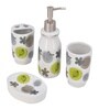 Modern White Ceramic Set of 4 Bath Accessories Set 