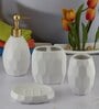 Modern White Ceramic Set of 4 Bath Accessories Set 