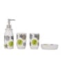 Modern White Ceramic Set of 4 Bath Accessories Set 