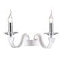 Modern White Dual Candle Wall Light   Elegant 2-Light Wall Sconce