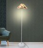 Blue & Green Cotton Shade Club Floor Lamp With Iron Base