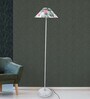 Blue & Green Cotton Shade Club Floor Lamp With Iron Base