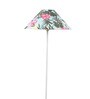 Blue & Green Cotton Shade Club Floor Lamp With Iron Base