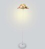 Blue & Green Cotton Shade Club Floor Lamp With Iron Base