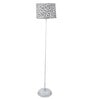 Modern White Metal Floor Lamp with Leopard print Shade