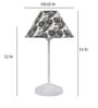 Modern White Metal Table Lamp with Filigree print Shade