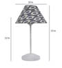 Modern White Metal Table Lamp with Ikat print Shade