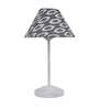 Modern White Metal Table Lamp with Ikat print Shade
