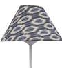 Modern White Metal Table Lamp with Ikat print Shade