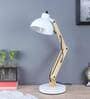 Belfast White Study Lamp With Metal Base