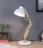 Belfast White Study Lamp With Metal Base