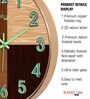 Wooden Modern Wall Clock With Copper Finish Ring (12.75 Inch)