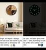 Wooden Modern Wall Clock With Copper Finish Ring (12.75 Inch)