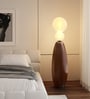Modern Wooden Finish Floor Lamp with Dual Globe Lights