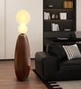 Modern Wooden Finish Floor Lamp with Dual Globe Lights