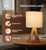 Modern Wooden Tripod Table Lamp